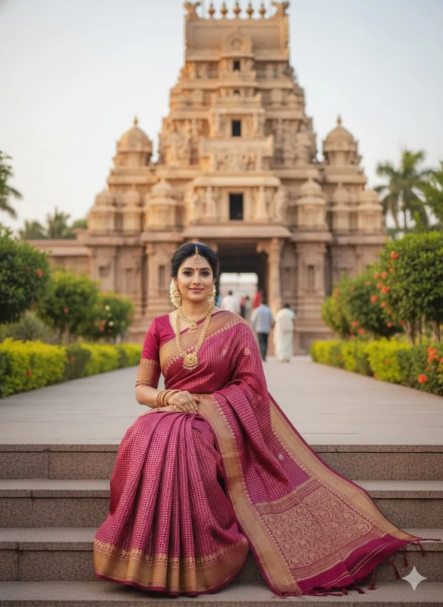 CHEKD SOFT SILK SAREES