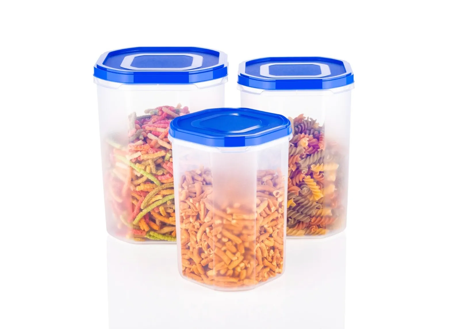 EMDEE Kitchen Storage King Size Containers Combo Set of 3 (1000ml, 2000ml, 3000ml)  Airtight BPA Free Plastic Food Storage Containers , Leak Proof Pantry Jars for Dal, Snacks & Grocery