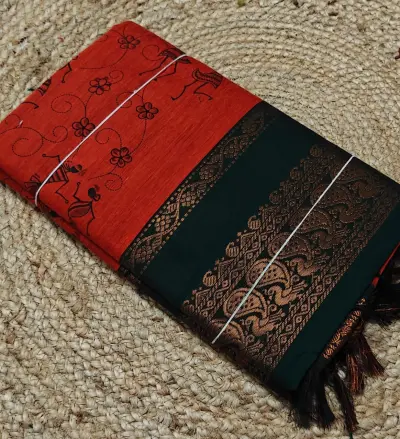 Kalyani cotton saree kalamkari printed