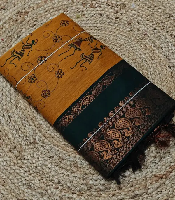 Kalyani cotton saree kalamkari printed