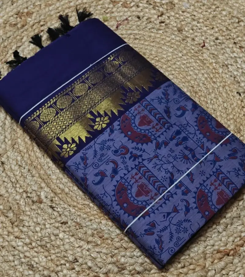 Kalyani cotton saree kalamkari printed