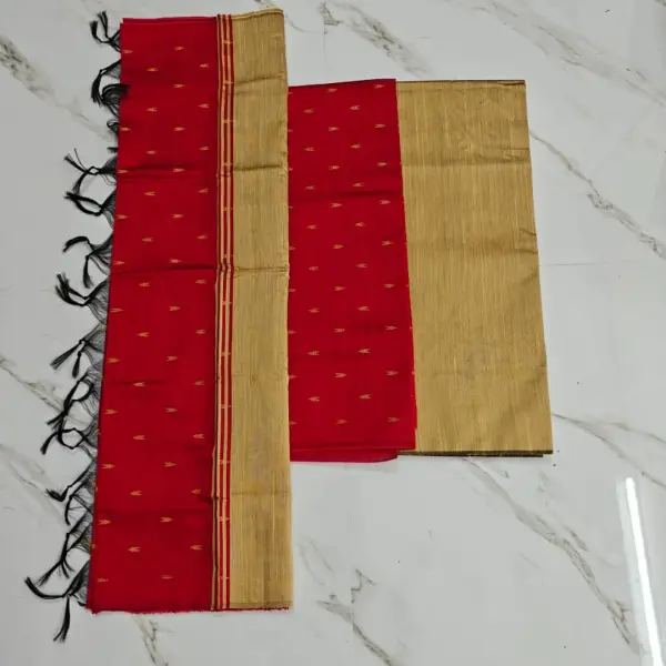 Raw silk chudi material - Red set ( arrow)