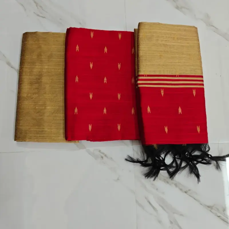 Raw silk chudi material - Red set ( arrow)