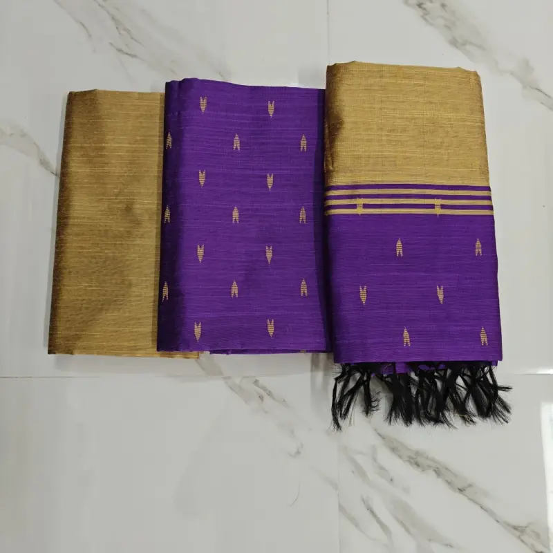 Raw silk chudi material - Lavender set (arrow)