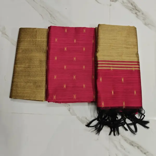 Raw silk chudi material - peach sets ( arrow )