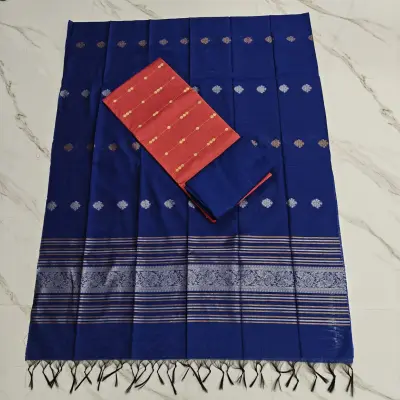 JAQUARD DUPPATA SET & raw silk set - kanagambaram 3 round butta top set