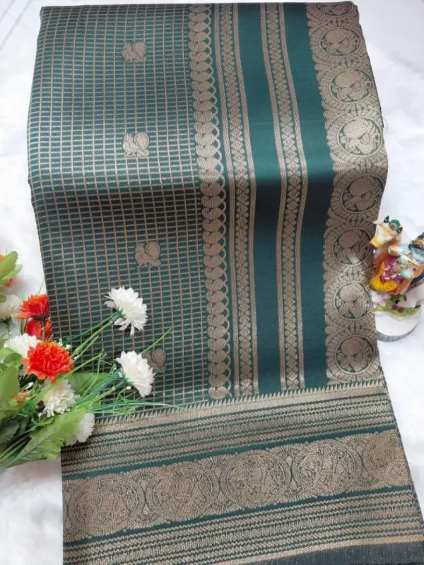 CHECKED SOFT SILK SAREES