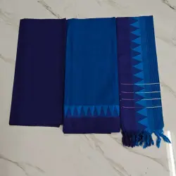 mangalagiri temple border salwar suit - Blue & Navy blue