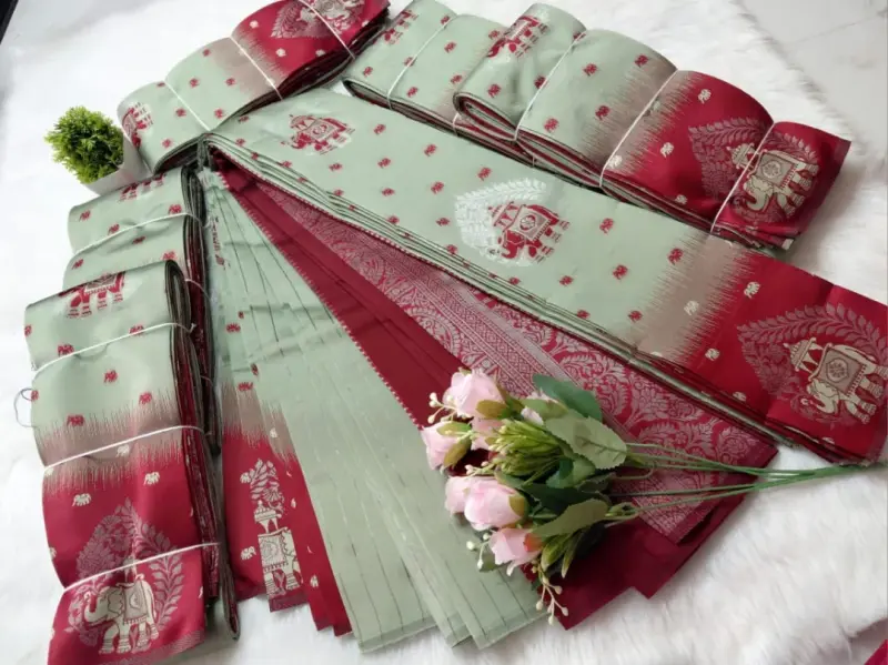 ELEGANT ELEPHANT BORDER SAREES - View 4