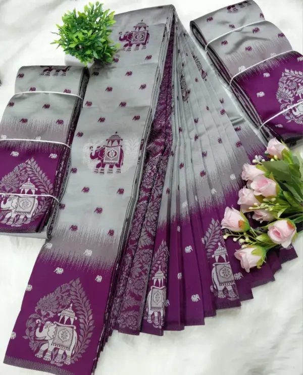 ELEGANT ELEPHANT BORDER SAREES - Mobile View 9