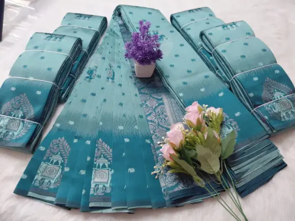 ELEGANT ELEPHANT BORDER SAREES - Mobile View 6