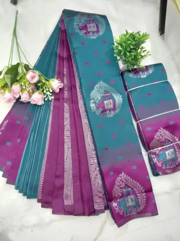 ELEGANT ELEPHANT BORDER SAREES - Mobile View 8