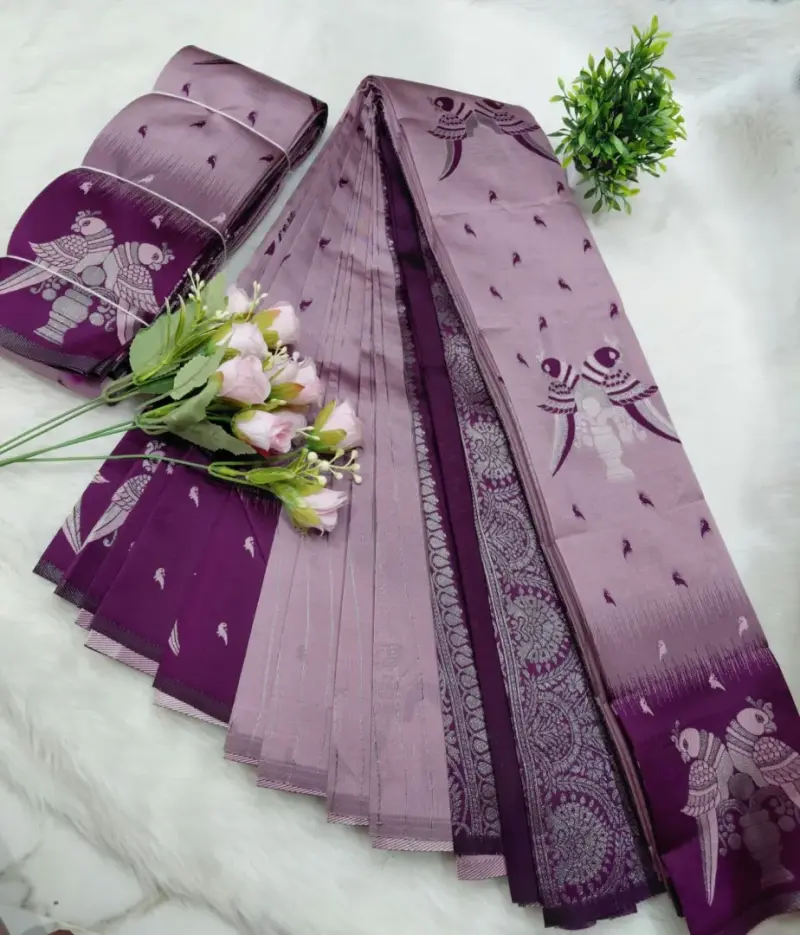 DOUBEL PARROT DESIGN SAREE - View 3