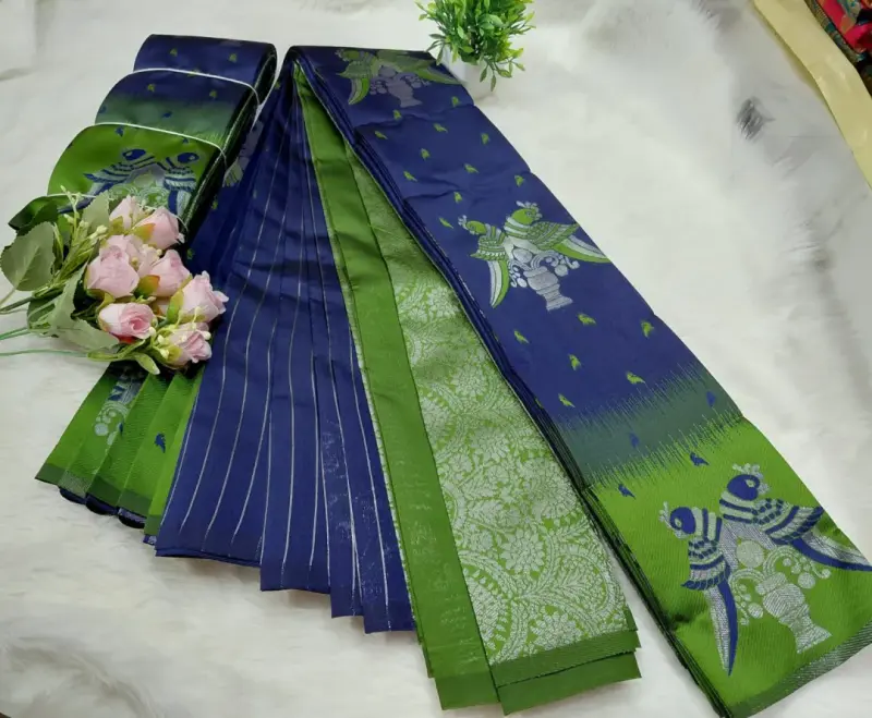 DOUBEL PARROT DESIGN SAREE - View 5