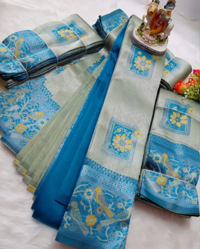 Elephant Emboss Silk Saree - View 2