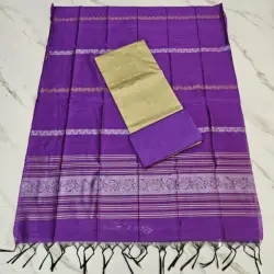 JAQUARD DUPPATA & RAW SILK SET - LAVENDER DUPATTA SET