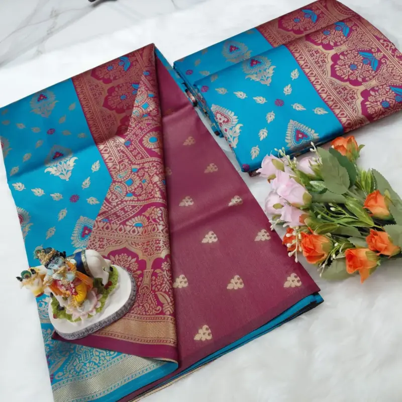 LITCHI BANARASI SOFT SILK SAREE - View 3