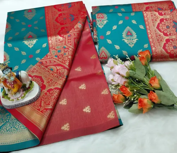 LITCHI BANARASI SOFT SILK SAREE - Mobile View 4