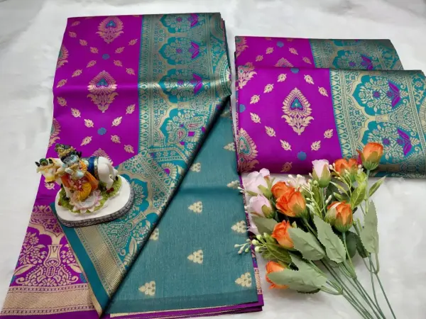 LITCHI BANARASI SOFT SILK SAREE - Mobile View 5