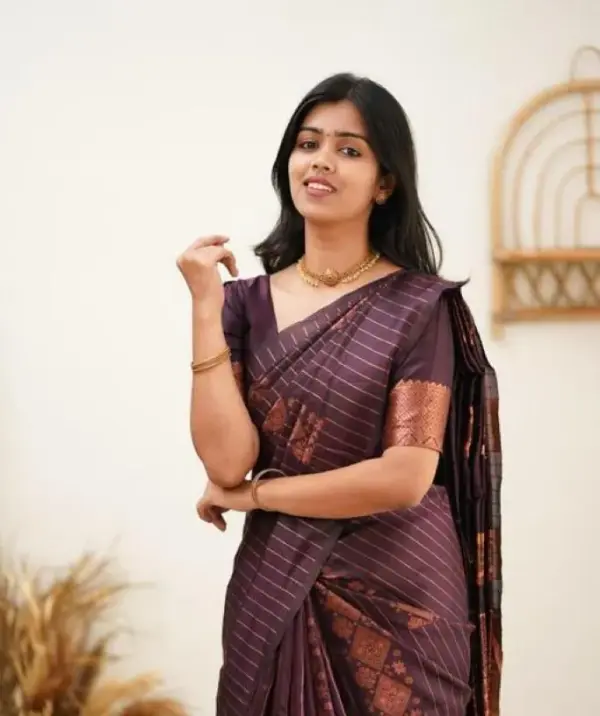 Woven Design Kanjeevaram Banarasi Silk Saree - Mobile View 9