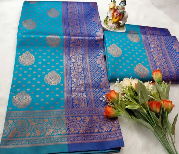 BANARASI SOFT SILK SAREE With Flower