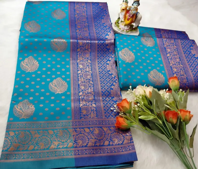 BANARASI SOFT SILK SAREE With Flower