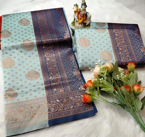 BANARASI SOFT SILK SAREE With Flower