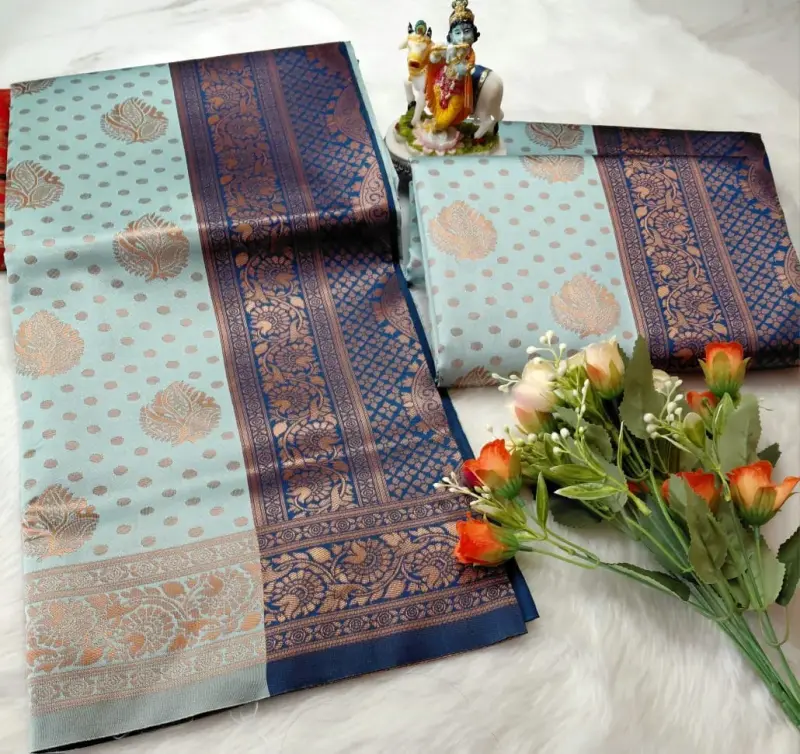 BANARASI SOFT SILK SAREE With Flower