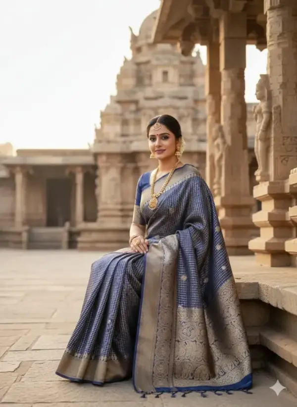 CHECKED SOFT SILK SAREES