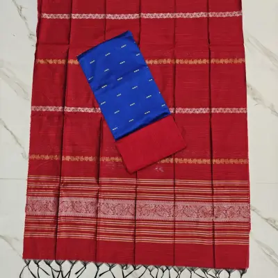 JAQUARD DUPPATA SET RED