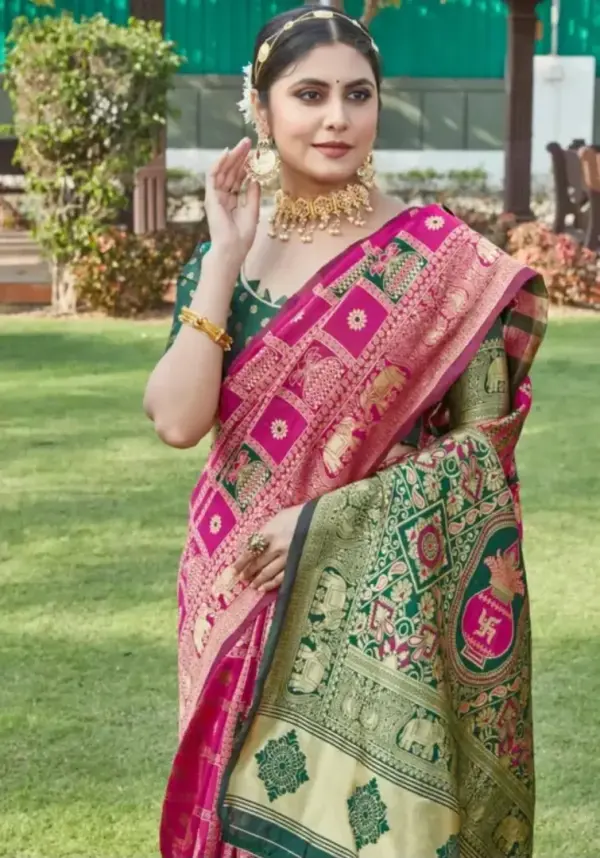 Kanjivaram Trendy Litchi Silk Jacquard Saree