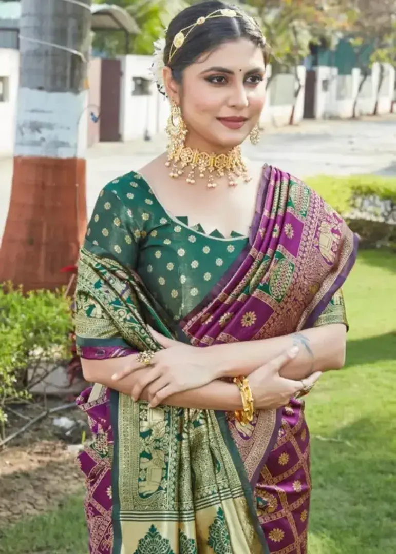 Kanjivaram Trendy Litchi Silk Jacquard Saree