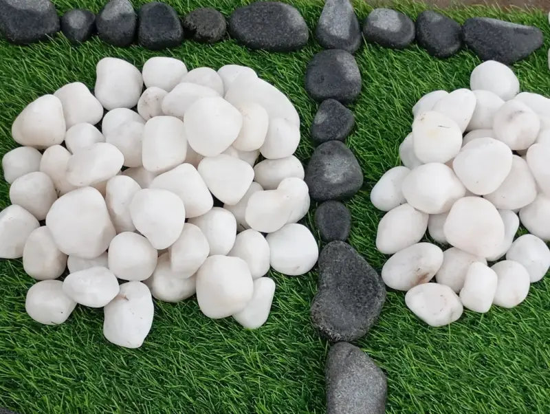 Premium 30-40mm White Decorative Pebbles for Home Decor, Landscaping