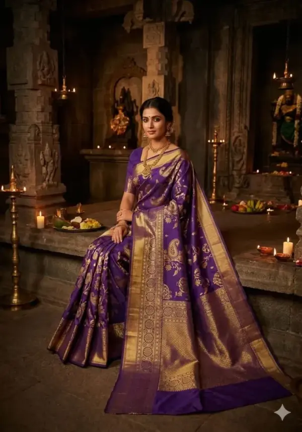 PEACOCK BANARASI SOFT SILK SAREE