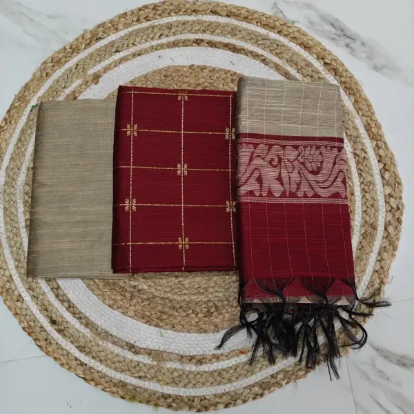 Raw Silk CHUDI SET MAROON