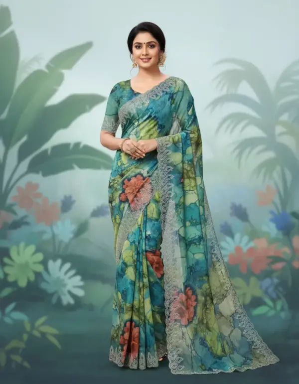 Stone work saree